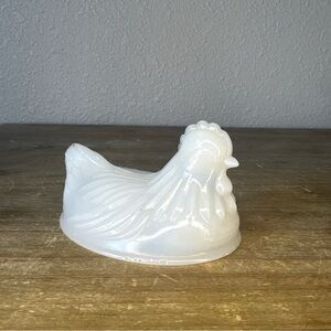 Vintage Milk Glass Nesting Hen Chicken Cottage Grandma Core Mini Small Lid Only